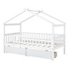 Sapphtopaz House Bed Frame for Kid Platform Bed with Wood Fence Frame for Kids Bedroom, Playroom, Nursery - 2 of 4