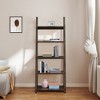 5-Tier Shelves,Bookshelf, Storage Rack, Bookcase with Rubber Wood Frame, Ladder Shelf for Living Room, Home Office, Kitchen, Apartment ,Rustic Brow - 4 of 4