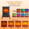 ROVSUN 22.4''H Electric Fireplace Stove with Remote, 7 Flame Colors & 4 Brightness, Infrared Quartz Heater with Overheat & Tip-Over Protection - 3 of 4