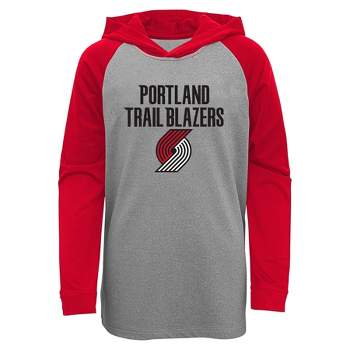 NBA Portland Trail Blazers Youth Gray Long Sleeve Light Weight Hooded Sweatshirt