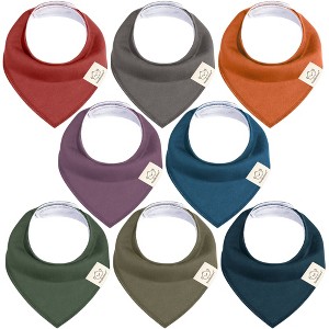 8pk Organic Baby Bandana Bibs, Baby Drool Bibs for Baby Boy, Girl, Baby Bibs for Infant, Newborn - 1 of 4