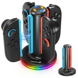 Fosmon Charging Station for Nintendo Switch 2 Controller Joy Con, 4in1 Switch 2 Joycon Charger Dock with LED Indicator and RGB Light - 1 of 4