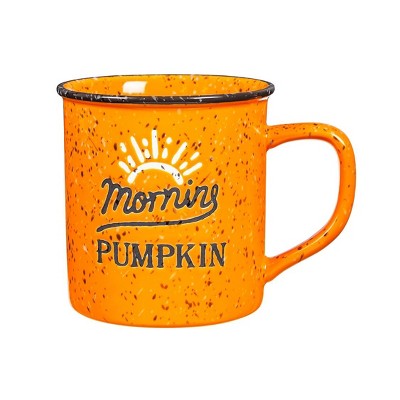 Evergreen Ceramic Cup, 12 OZ, "Morning Pumpkin"