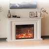 23" Ultra-Thin Electric Fireplace Insert, Wall Mount/Recessed, 1500W Heater, Remote, 3 Flame Colors, Black - 2 of 4