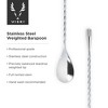 Viski Stainless Steel Weighted Barspoon, Japanese Style Twisted Stem Handle, Teardrop Weight - 2 of 4