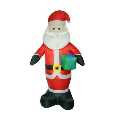 LB International 8' Red Pre-Lit Inflatable Santa Claus with Gift Christmas Outdoor Decor