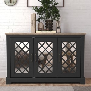 Galano Millicent Wood 45.7 in. 3 Door Wide Sideboard with Adjustable Shelves - 1 of 4