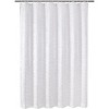 Kate Aurora Elegant "Raindrop" Silver Metallic Foil White Jacquard Fabric Shower Curtain - Standard Size - 3 of 4