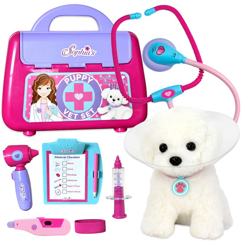Sophia’s Puppy Dog and Pet Vet Set for 18" Dolls, Pink, 1 of 11