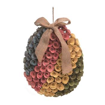 Transpac Wood 14.96 in. Multicolor Easter Curl Egg Decor