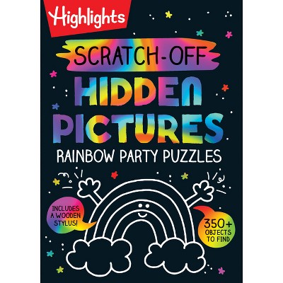 Scratch-Off Hidden Pictures Unicorn and Rainbow Party Puzzles Set