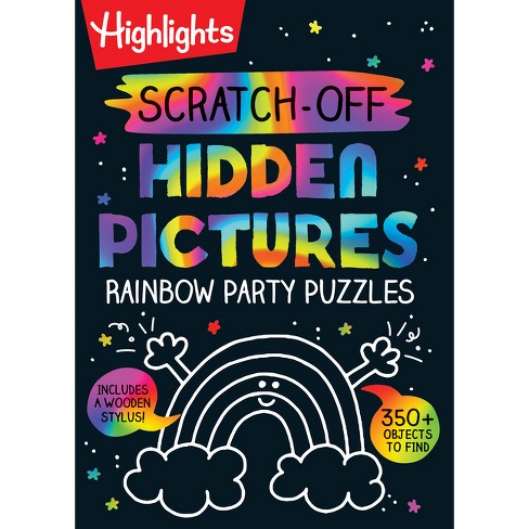 Scratch-Off Hidden Pictures Rainbow Party Puzzles - (Highlights Scratch-Off Activity Books) (Spiral Bound) - image 1 of 1