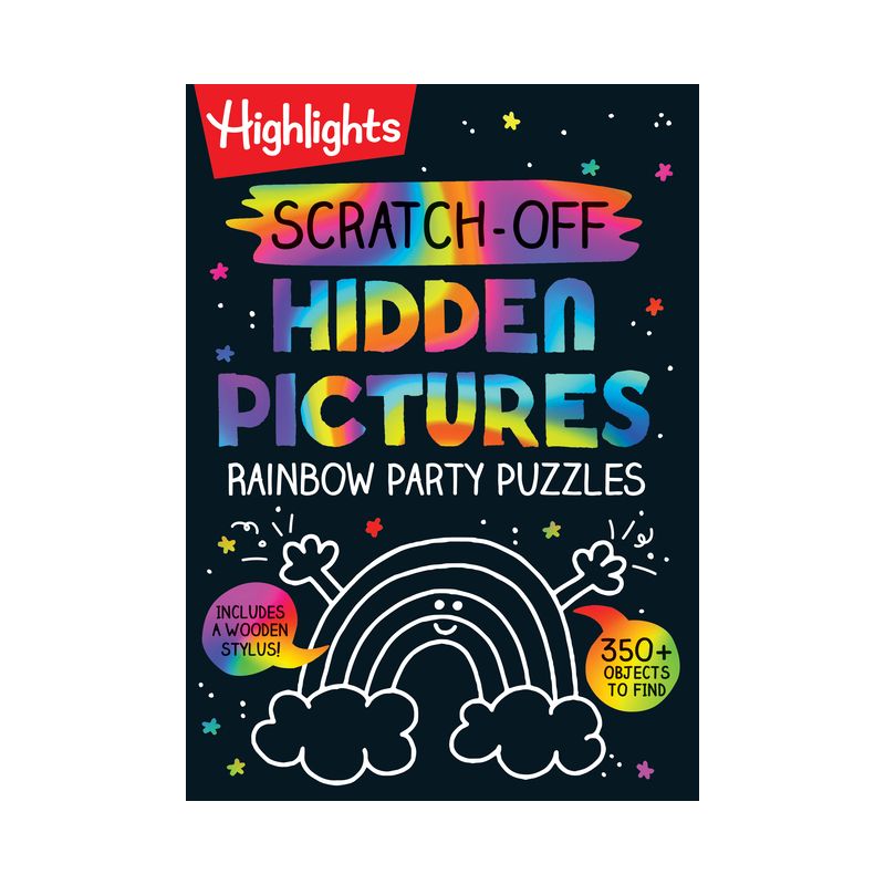 Scratch-Off Hidden Pictures Rainbow Party Puzzles - (Highlights Scratch-Off Activity Books) (Spiral Bound), 1 of 2