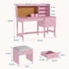 Kids Desk and Chair Set, Wooden Study Table with Adjustable Tilt Desktop, Drawers & Cork Board - Children School Learning Desk Set for Kids Ages 3-8 - 2 of 4