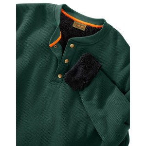 KingSize Bonded High Pile Fleece Waffle Henley - 1 of 3