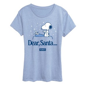 Women's - Peanuts - Snoopy Dear Santa Short Sleeve Graphic T-Shirt - 1 of 4