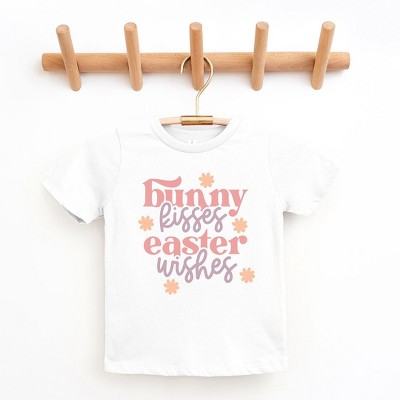 The Juniper Shop Bunny Kisses Easter Wishes Flowers Youth Short Sleeve Tee