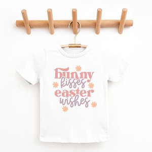 The Juniper Shop Bunny Kisses Easter Wishes Flowers Toddler Short Sleeve Tee - 1 of 2