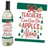 Big Dot of Happiness Teacher Holiday Presents - Teacher Appreciation Christmas Gifts Decor for Women and Men - Wine Bottle Label Stickers - Set of 4 - 2 of 4