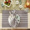 Design Imports  Stripe Tassel Napkin Set 4 Piece, Gray & White, 20X20" - 4 of 4