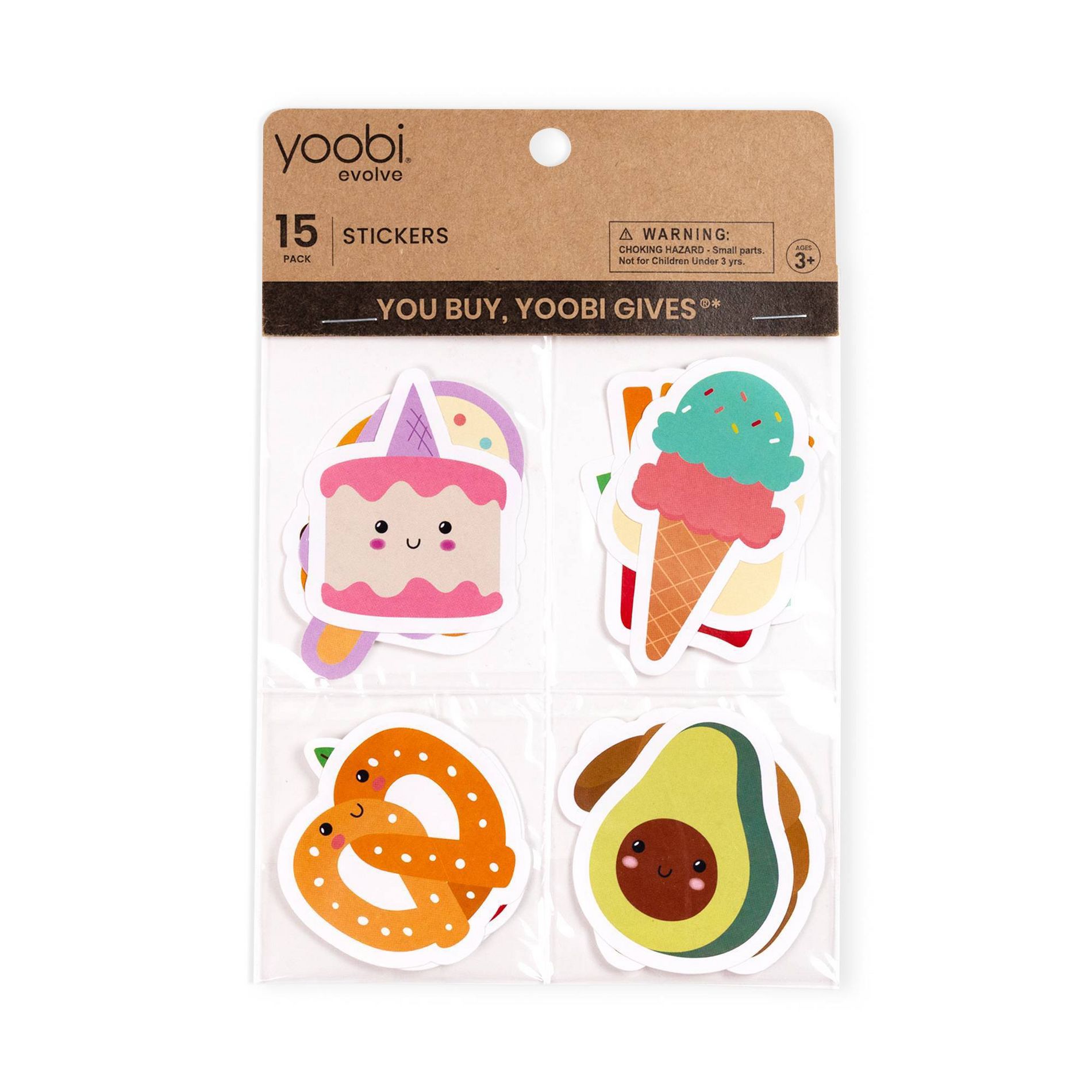 Yoobi Evolve Stickers 15pk – Food, Teacher Reward Stickers