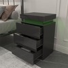LED Nightstand With 3 Storage Drawers, Modern Multi-Color LED Night Table Bedside Table, Easy Assembly Modern Wooden End Table For Bedroom - 2 of 4