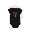 Hudson Baby Infant Girl Cotton Bodysuit and Pant Set, Girl Daddy - 2 of 4