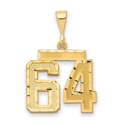 Black Bow Jewelry 14K Yellow Gold, Varsity Collection, Medium D/C Pendant Number 64