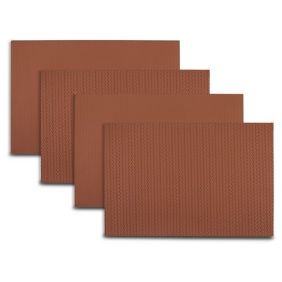 Dainty Home Hudson Reversible Premium Vegan Leather 12" x 18" Placemats Set of 4