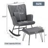 Nursery Rocking Chair, Glider Chair,Rocking Accent Chair with Lumbar Pillow and Ottoman for Nursery/Living Room/Bedroom - 3 of 4
