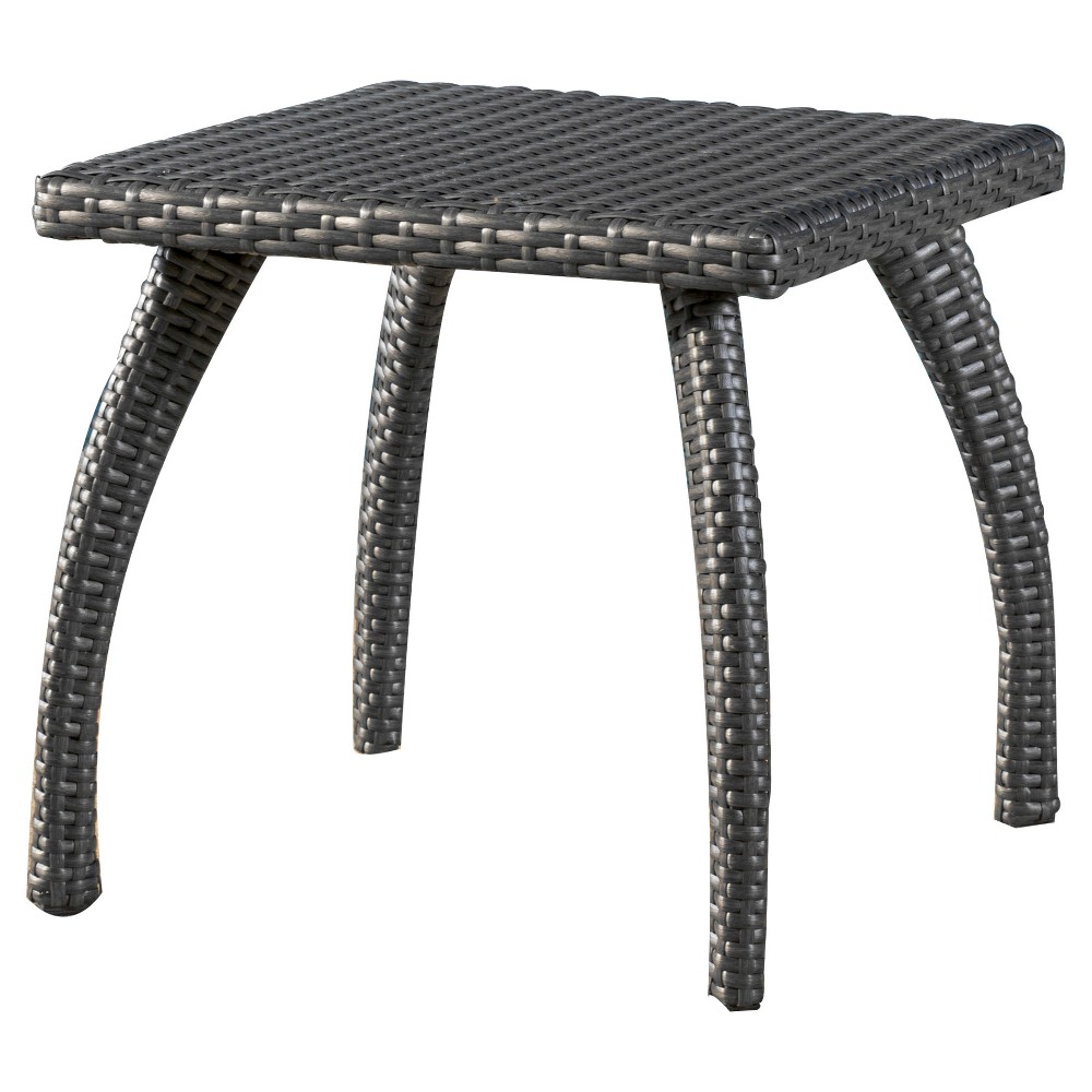 Photos - Garden Furniture Honolulu Wicker Patio Accent Table - Gray - Christopher Knight Home