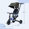 3-in-1 Toddler Trike, Push Tricycle, & Balance Bike with Adjustable Settings, Toddler Push Bike, Baby Bike with Shady Canopy, Ages 1.5-4 - 3 of 4