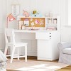 Aoibox Kids Study Desk and Chair Set with Hutch Storage Cabinet Wooden Table Ergonomic Student Writing Workstation for 5-12 Years - 2 of 4