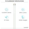 Luxrite F32T8/850 32W 48 Inch T8 Fluorescent Tube Light Bulb, 5000K Bright White, 2800 Lumens, G13 Medium Bi-Pin Base 4-Pack - 4 of 4