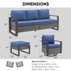 Buenhomino 5Pieces Patio Furniture Set, Outdoor Wicker Sofa Couch with Metal Armrest, Swivel Rocking Chairs, Ottomans - 3 of 4