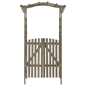 vidaXL Pergola Grey Solid Firwood, Solid Pine Wood Large - 1 of 4