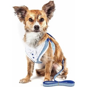 Pet Life Luxe Spawling 2-In-1 Mesh Reversed Adjustable Dog Harness-Leash W/ Fashion Bowtie - 1 of 3