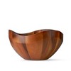 Nambé Billow Salad Bowl with Servers – 12" x 6.5" Acacia Wood & Alloy Entertaining Set – Organic Modern Salad Bowl - 3 of 4
