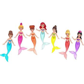 Mattel Disney Princess Toys, 6 Posable Small Dolls with Sparkling Clothing  and 13 Tea Party Accessories Inspired by Disney Movies