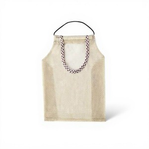 Anna-Kaci Women's Hanging Mesh Storage Bag with Reinforced Checked Handles Breathable Lightweight Organizer - Light Beige - 1 of 4