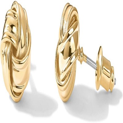 Attop 14K Gold Plated Sterling Silver Post Love Knot Stud Earrings | Gold Earrings for Women