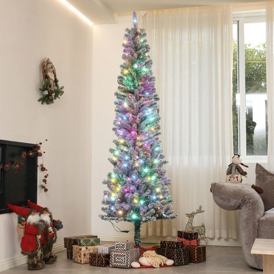 FURNIinspire Artificial Trees Tall Artificial Christmas Tree With Metal Stand For Home, Holiday Party, Christmas Decor, Green, 26.8"*26.8"*88.6"
