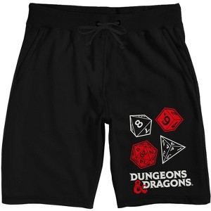 Dungeons & Dragons D20 Dice Men's Quick Turn Black Sleep Pajama Shorts - 1 of 3