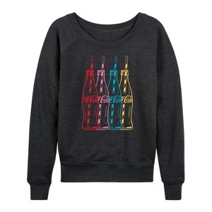 Women's - Coca-Cola - Coke Bottles Lightweight French Terry Wide Neck Long Sleeve Shirt - 1 of 4