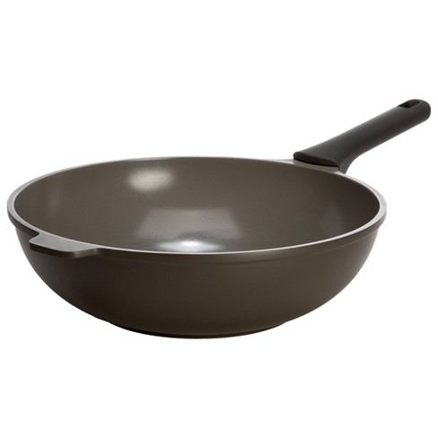 Goodful 12.5 Cast Aluminum, Ceramic Wok Stir-fry Pan With Side