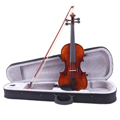 SEVOBAL Orchestral String Instruments 4/4 Solid Wood Violin Set with Case Bow Strings Rosin Shoulder Rest, Blue, 31.5"*9.84"*4.92"