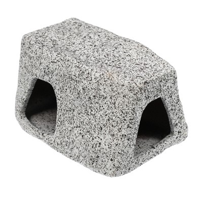 Unique Bargains Ceramic Aquarium Hideaway Rock Cave Fish Tank Decoration Gray 3.15''x2.20''x1.77''