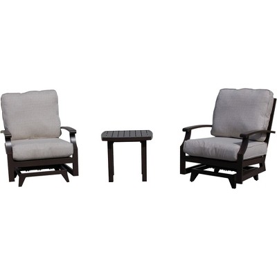 Courtyard Casual Madison 3 pc Motion Chat Set  Includes:  Two Motion Club Chairs and one End Table
