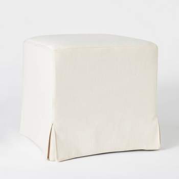 Lynwood Slipcover Cube Ottoman - Threshold™ designed with Studio McGee