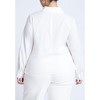 ELOQUII Women's Plus Size Hip Tie Collared Shirt - 3 of 4